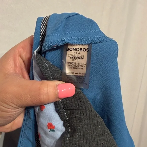 Bonobos Justin Rose Highland Tour Shorts Blue 10” Golf Shorts Size 36 - Picture 9 of 9